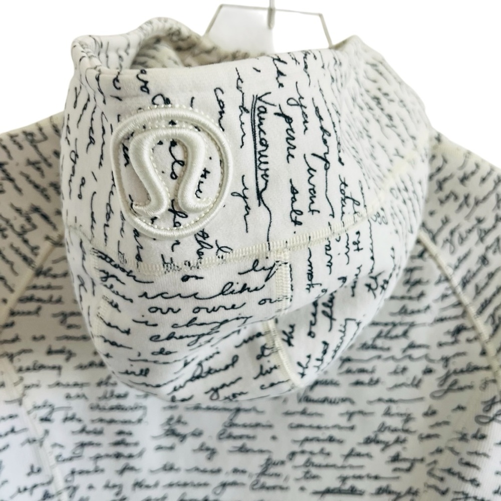 Lululemon Scuba Hoodie II White & Black Manifesto Script Full Zip Jacket - Picture 6 of 9